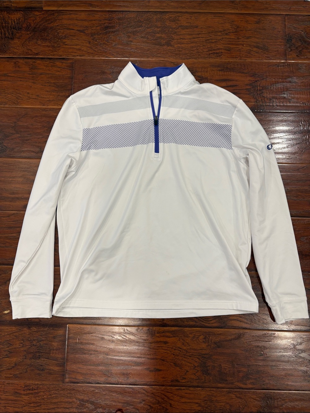 Callaway White Quarter-Zip Pullover with Purple Trim
